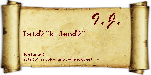 Istók Jenő névjegykártya